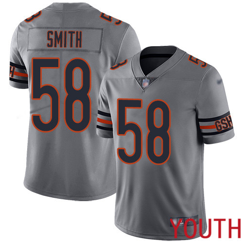 Chicago Bears Limited Silver Youth Roquan Smith Jersey NFL Football #58 Inverted Legend->chicago bears->NFL Jersey